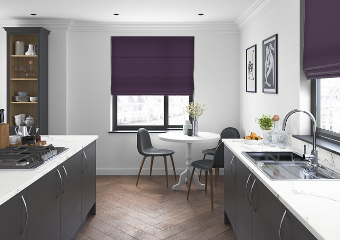Faux Suede, Purple - Twist&Fit Roman Blind - Image 5